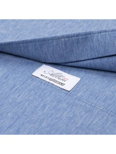 Germirli Albini Mavi Melanj 4Flex Formula Active Pamuklu Slim Fit Gömlek - 4