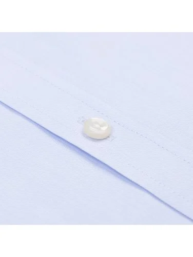 Germirli Albini Mavi Twill Relax Formula Exclusive Tailor Fit Düğmeli Yaka Pamuk Gömlek - 3
