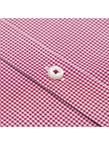 Germirli Albini Relax Formula Bordo Pötikareli Exclusive Tailor Fit Düğmeli Yaka Pamuk Gömlek - 3