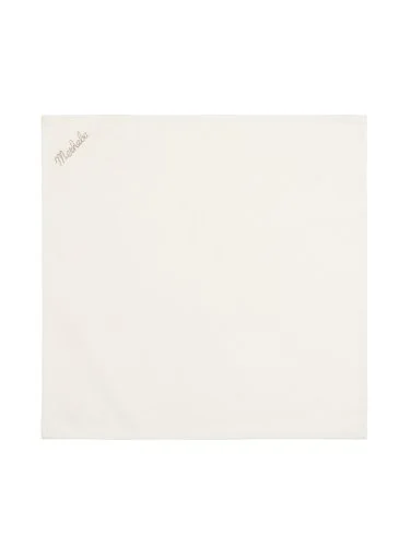 Germirli Bej Rengi Merhaba Nakışlı Tencel Pamuk Mendil - 1