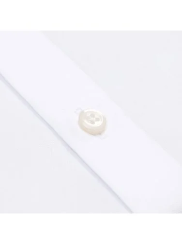 Germirli Beyaz Düğmeli Yaka Tailor Fit Tencel Erkek Gömlek - 3