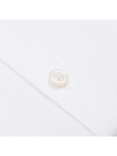 Germirli Beyaz Exclusive Panama Doku Düğmeli Yaka Tailor Fit Pamuk Gömlek - 3