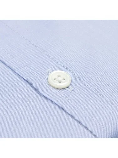 Germirli Black Label Mavi Twill Doku Tailor Fit Klasik Yaka Thomas Mason Sea Island Cotton Gömlek - 3