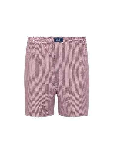 Germirli Bordo,Beyaz Çizgili Pamuk Boxer Şort - 1