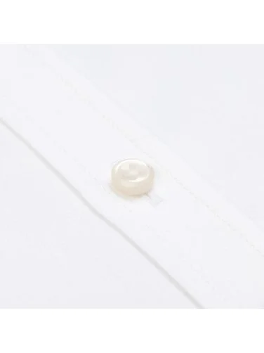 Germirli Exclusive Beyaz Saten Dokulu Tailor Fit Düğmeli Yaka Pamuk Gömlek - 3