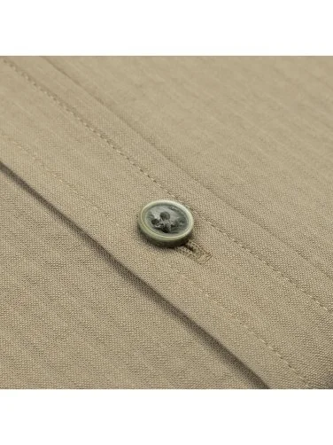 Germirli Haki Tailor Fit Soft Yaka Seersucker Erkek Kısa Kollu Pamuk Gömlek - 3