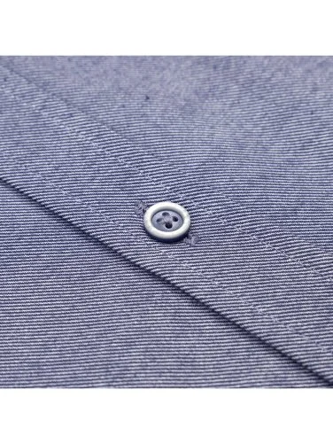 Germirli Indigo Rengi Flanel Tailor Fit Soft Yaka Pamuk Gömlek - 3