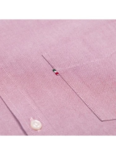 Germirli Kırmızı Düğmeli Yaka Cepli Tailor Fit Spor Oxford Erkek Gömlek - 4