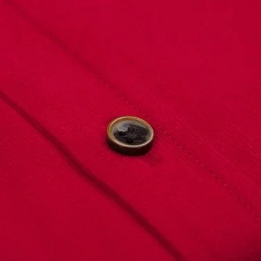 Germirli Kırmızı Düğmeli Yaka Tailor Fit Flanel Kadife Gömlek - 3