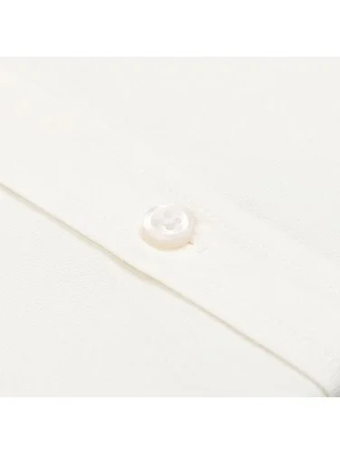 Germirli Krem Rengi Soft Yaka Tailor Fit Tencel Keten Gömlek - 3