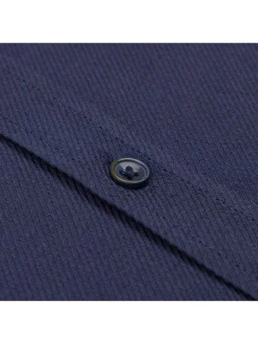 Germirli Lacivert Diagonal Desen Flanel Tailor Fit Soft Yaka Pamuk Gömlek - 2