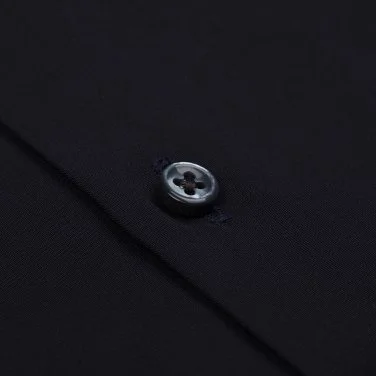 Germirli Lacivert Düğmeli Yaka Tailor Fit Erkek Tencel Gömlek - 3