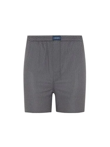 Germirli Lacivert Optik Desenli Poplin Boxer Şort - 1