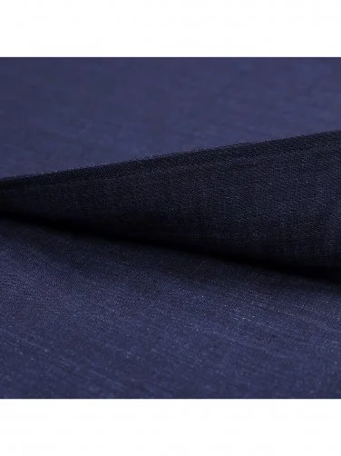 Germirli Lacivert Thomas Mason Non Iron Lapel Yaka Tailor Fit Keten Gömlek - 5