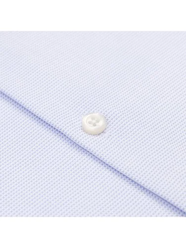 Germirli Mavi Armürlü Doku Exclusive Easy Iron Klasik YakaTailor Fit Pamuk Gömlek - 2