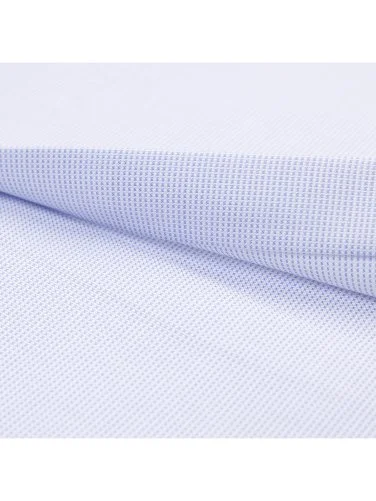 Germirli Mavi Armürlü Doku Exclusive Easy Iron Klasik YakaTailor Fit Pamuk Gömlek - 3