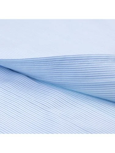 Germirli Mavi Çizgili Exclusive Düğmeli Yaka Tailor Fit Pamuk Gömlek - 4