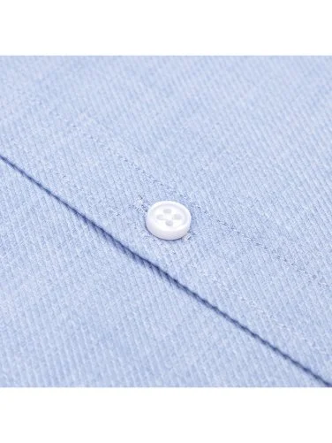 Germirli Mavi Diagonal Desen Flanel Tailor Fit Soft Yaka Pamuk Gömlek - 3