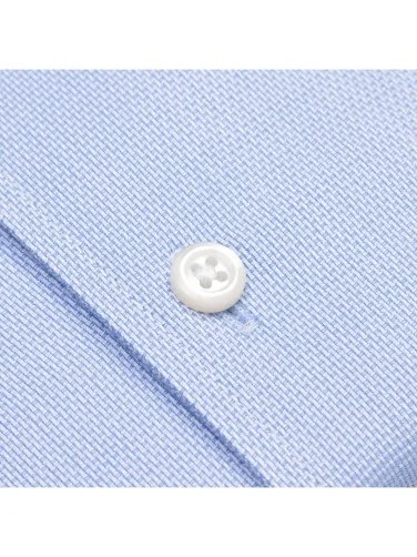 Germirli Mavi Dokulu Nevapas Lapel Yaka Tailor Fit Erkek Gömlek - 3