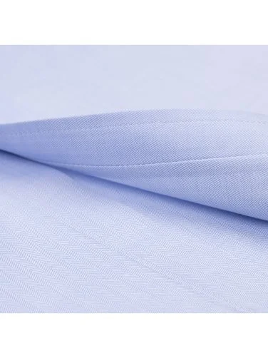 Germirli Mavi Exclusive Balıksırtı Doku Düğmeli Yaka Tailor Fit Pamuk Gömlek - 4