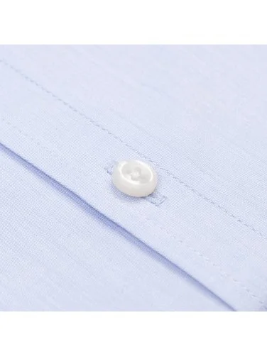 Germirli Mavi Exclusive Panama Doku Düğmeli Yaka Tailor Fit Pamuk Gömlek - 3