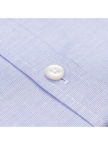 Germirli Mavi Mikro Desenli Exclusive Klasik Yaka Tailor Fit Pamuk Gömlek - 3