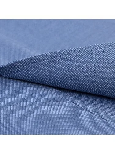 Germirli Mavi Örme Kumaş Lapel Yaka Tailor Fit Pamuk Gömlek - 5