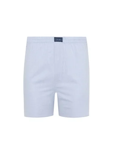 Germirli Mavi Twill Doku Poplin Boxer Şort - 1