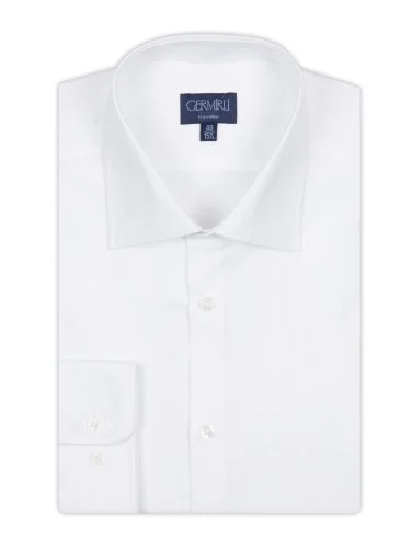 Germirli Non Iron Beyaz Twill Klasik Yaka Tailor Fit Journey Gömlek - 2