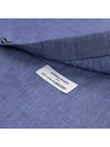 Germirli Non Iron Journey Havacı Mavi Düğmeli Yaka Tailor Fit Keten Gömlek - 3