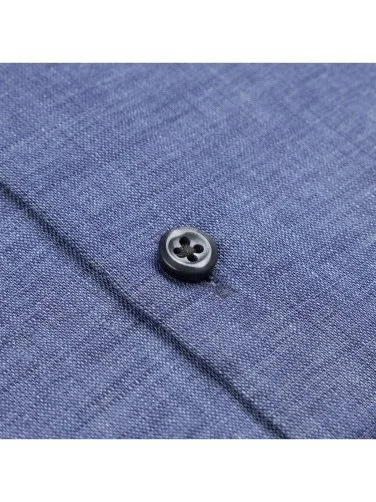 Germirli Non Iron Journey Havacı Mavi Düğmeli Yaka Tailor Fit Keten Gömlek - 4