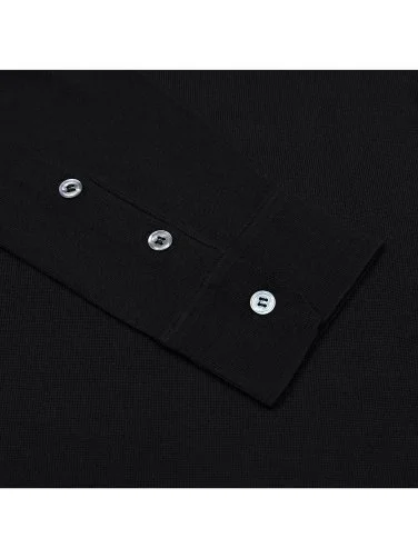 Germirli Siyah Gömlek Yaka Regular Fit Extra Fine Yün Triko - 4