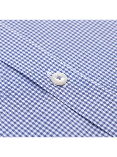 Germirli Testa Exclusive Lacivert Mini Pötikare Düğmeli Yaka Tailor Fit Pamuk Gömlek - 2