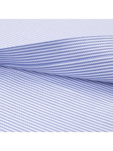 Germirli Testa Sartoriale Mavi Çizgili Exclusive Düğmeli Yaka Tailor Fit Pamuk Gömlek - 3