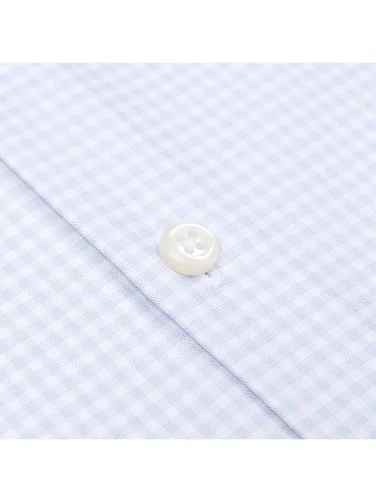 Germirli Thomas Mason Kareli Beyaz Mavi Anti Crease Formula Tailor Fit Non Iron Gömlek - 3