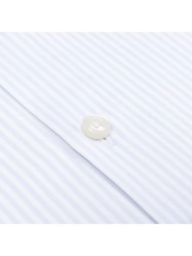 Germirli Thomas Mason Mavi Çizgili Anti Crease Formula Tailor Fit Non Iron Gömlek - 3