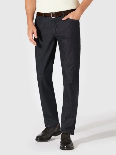 Hiltl 5 Cep İnce Lacivert Pamuk Elastan Regular Fit Denim Pantolon - 1