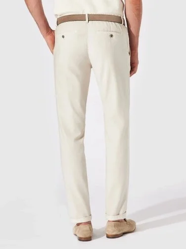 Hiltl Bej Rengi Vintage Bel Arkası Lastikli Pamuk Elastane Slim Fit Pantolon - 2