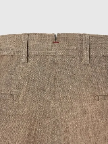 Hiltl Chino Bej Saf Keten Regular Fit Pantolon - 4