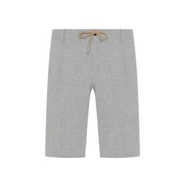 Hiltl Gri Sear Sucker Beli Lastikli Pamuk Bermuda - 1