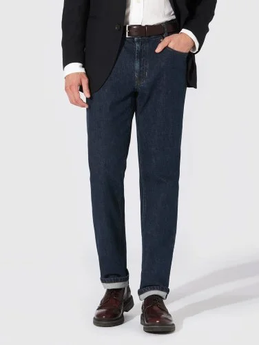 Hiltl Koyu Mavi 5 Cep Candiani Denim Regular Fit Pamuk Pantolon - 1