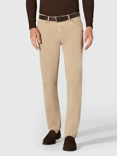 Hiltl Kum Beji 5 Cep Gabardin Yıkamalı Regular Fit Pamuk Elastane Pantolon - 1