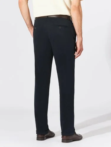 Hiltl Lacivert Comfort Strech Bel Arkası Lastikli Slim Fit Pamuk Chino Pantolon - 6