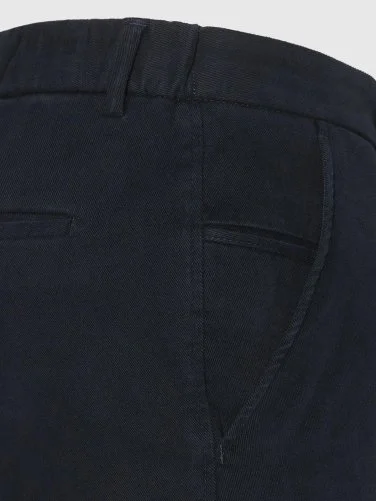 Hiltl Lacivert Comfort Strech Bel Arkası Lastikli Slim Fit Pamuk Chino Pantolon - 7