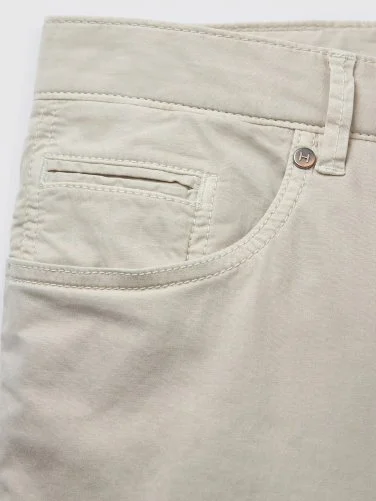 Hiltl Taş Rengi 5 Cep Gabardin Yıkamalı Regular Fit Pamuk Pantolon - 4