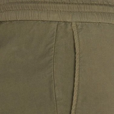 Hiltl Zeytin Yeşili Vintage Beli Lastikli Pamuk Elastane Bermuda - 2