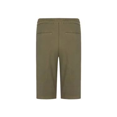 Hiltl Zeytin Yeşili Vintage Beli Lastikli Pamuk Elastane Bermuda - 3