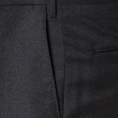 Incotex Koyu Gri Yün Flanel Slim Fit Pantolon - 3
