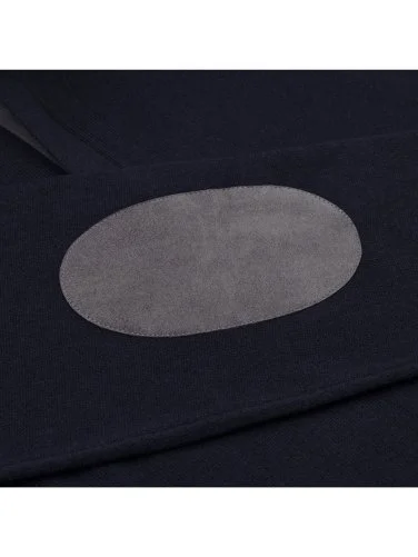 La Fileria Lacivert Yün Kaşmir Süet Peçli Fermuarlı Triko - 3