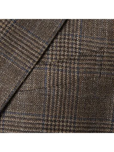 Sartoria Latorre Kahverengi Loro Piana Ekose Yün İpek Kaşmir Ceket - 2